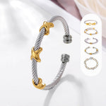 Two Tone Knot Twisted Bangle